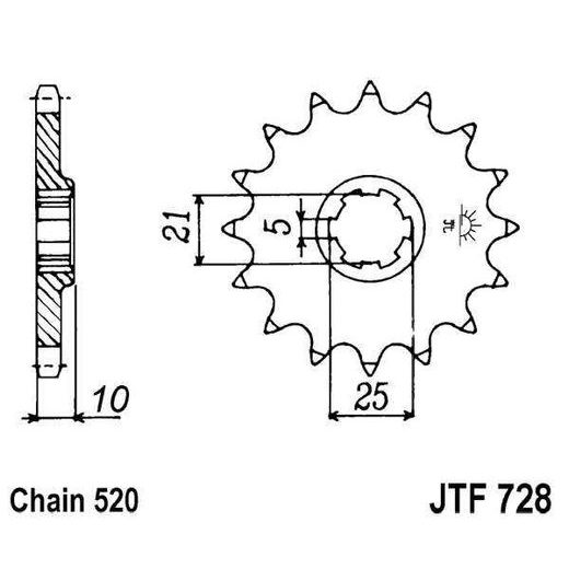 ŘETĚZOVÉ KOLEČKO JT JTF 728-15 15 ZUBŮ, 520