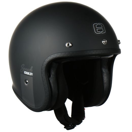 JET HELMA NA MOTORKU SE SLUNEČNÍ CLONOU SPEEDS CULT 2 - ČERNÁ/TITAN/STŘÍBRNÁ MATNÁ