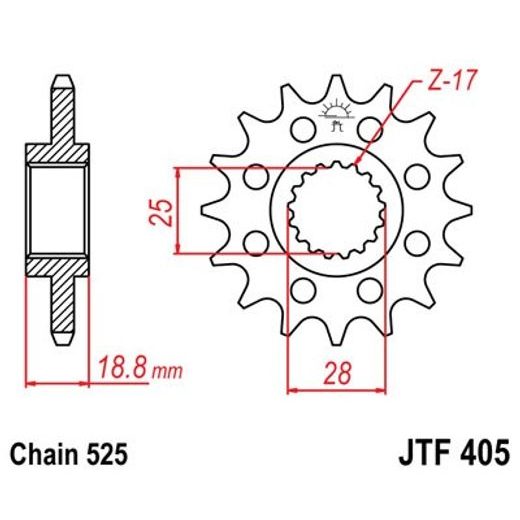 ŘETĚZOVÉ KOLEČKO JT JTF 405-20 20T