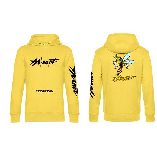 PÁNSKÁ MIKINA S KAPUCÍ A MOTIVEM HONDA HORNET - ŽLUTÁ