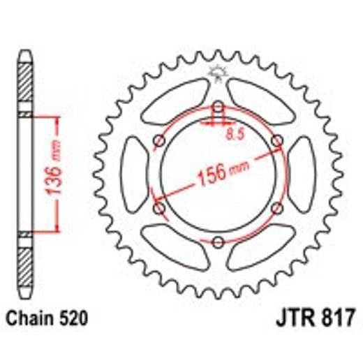 ŘETĚZOVÁ ROZETA JT JTR 817-46 46 ZUBŮ, 520