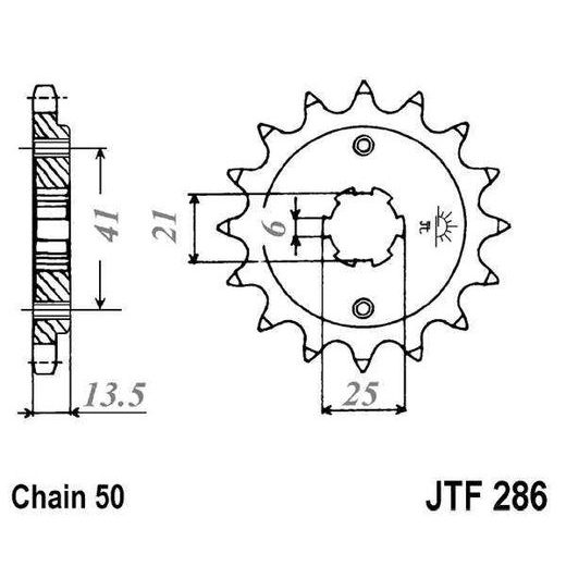 ŘETĚZOVÉ KOLEČKO JT JTF 286-15 15 ZUBŮ, 530