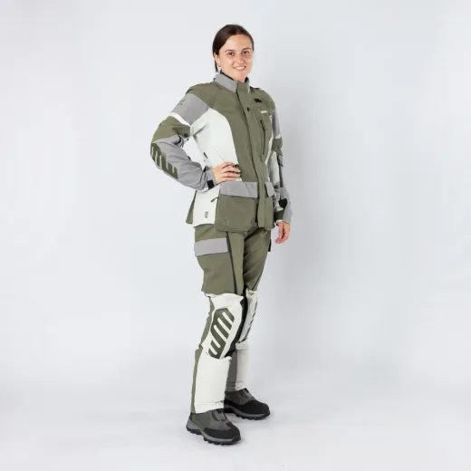DÁMSKÁ BUNDA S LAMINOVANOU MEMBRÁNOU IXS VENTURE-STX 1.0 X2-011605 SVĚTLE ŠEDÁ-OLIVOVÁ