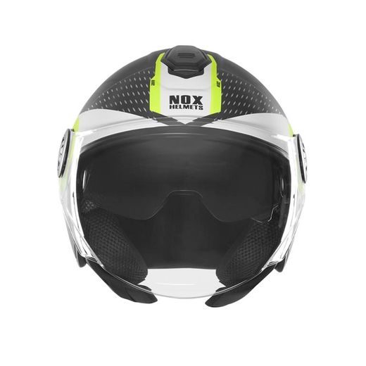 OTEVŘENÁ HELMA SE SLUNEČNÍ CLONOU NOX N182 ROUND FLUO