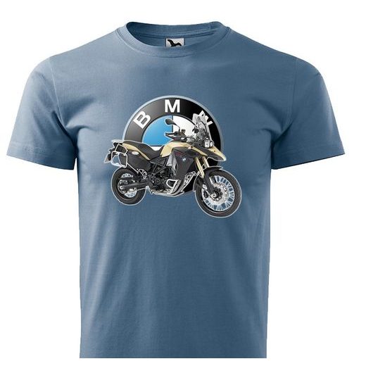 PÁNSKÉ TRIKO S MOTIVEM BMW F 800 GS ADVENTURE - DENIM