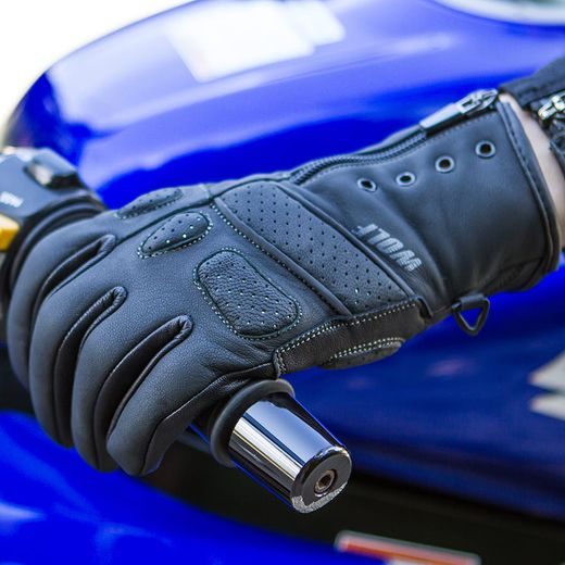 WOLF FULLA BLACK DÁMSKÉ KOŽENÉ RUKAVICE NA MOTORKU