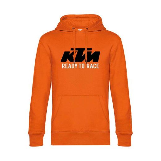 PÁNSKÁ MIKINA S KAPUCÍ A MOTIVEM KTM READY TO RACE - ORANŽOVÁ
