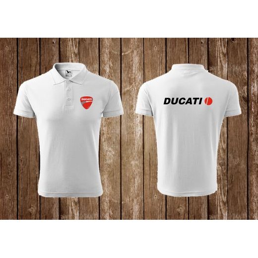 DÁMSKÉ POLO S MOTIVEM DUCATI - BÍLÉ