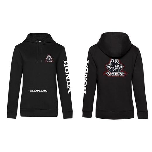 DÁMSKÁ MIKINA S KAPUCÍ A MOTIVEM HONDA VTX - ČERNÁ