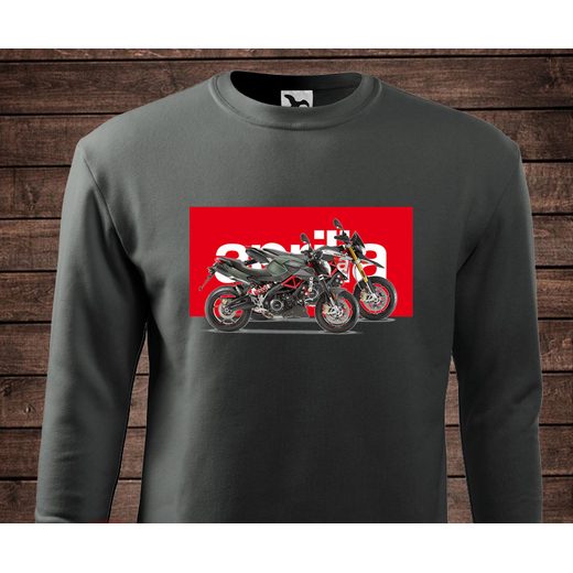 PÁNSKÁ MIKINA S MOTIVEM APRILIA ENDURO - ŠEDÁ