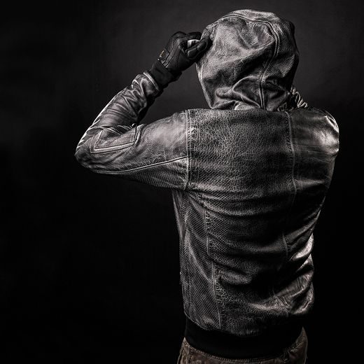 KOŽENÁ BUNDA NA MOTORKU 4SR HOODIE JACKET