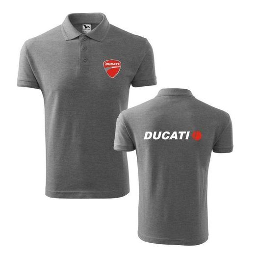 PÁNSKÉ POLO S MOTIVEM DUCATI - ŠEDÉ