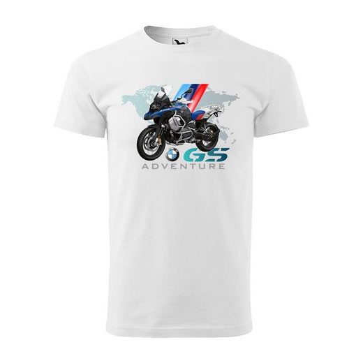 PÁNSKÉ TRIKO S MOTIVEM BMW R 1250 GS ADVENTURE - BÍLÉ