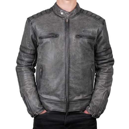 KOŽENÁ BUNDA NA MOTORKU WOLF DESTRO GREY