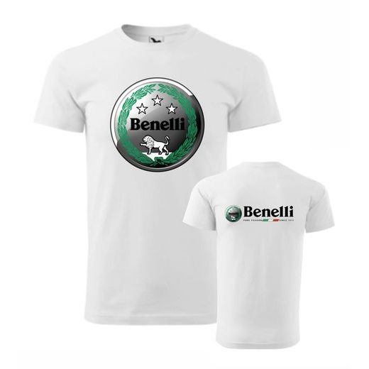 PÁNSKÉ TRIKO S MOTIVEM BENELLI - BÍLÉ