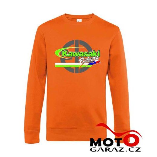 PÁNSKÁ KLUBOVÁ MIKINA KAWASAKI BIKERS CZ - ORANŽOVÁ