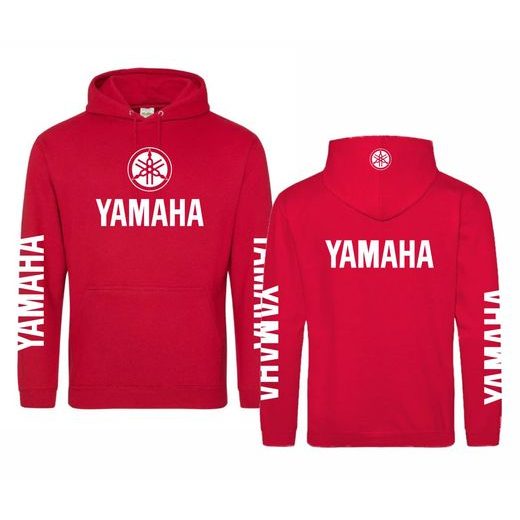 PÁNSKÁ MIKINA S KAPUCÍ A MOTIVEM YAMAHA 2 - ČERVENÁ