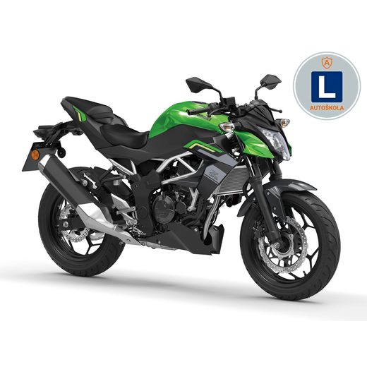 KAWASAKI Z125 CANDY LIME GREEN 2026 AUTOŠKOLA S OCHRANNÝMI RÁMY