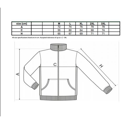 PÁNSKÁ KLUBOVÁ MIKINA NA ZIP KAWASAKI BIKERS CZ - KHAKI