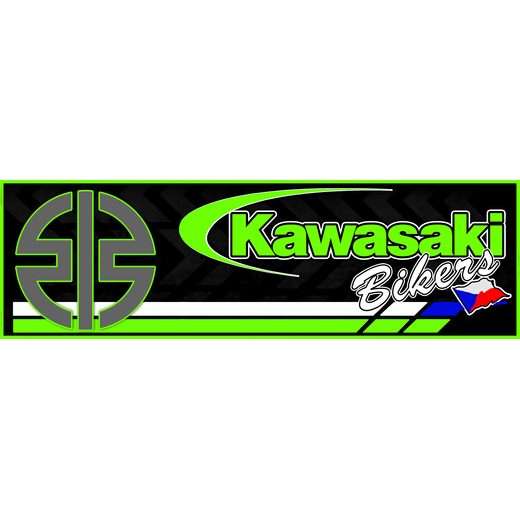 SAMOLEPKA KAWASAKI BIKERS CZ - BLACK