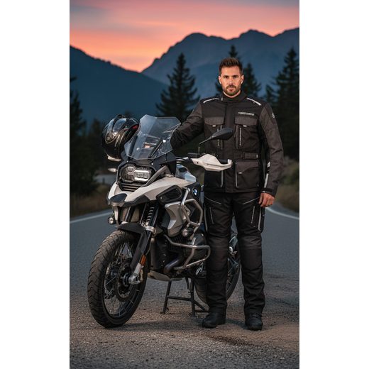 CESTOVNÍ ENDURO BUNDA NA MOTORKU TRAILER 4SQUARE - ČERNÁ/BÍLÁ