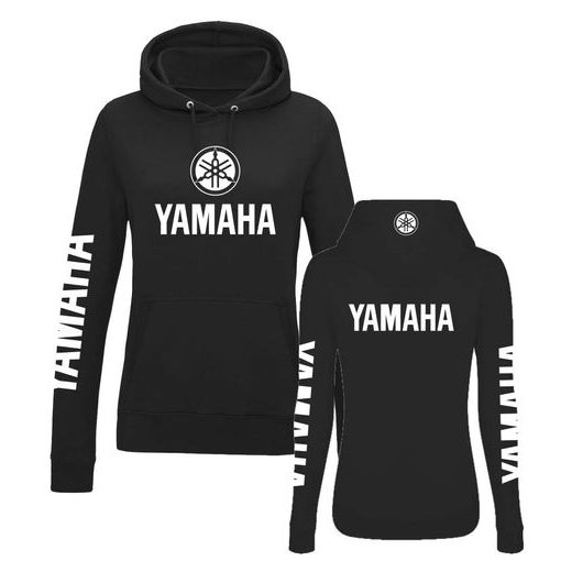 DÁMSKÁ MIKINA S KAPUCÍ A MOTIVEM YAMAHA 1 - ČERNÁ