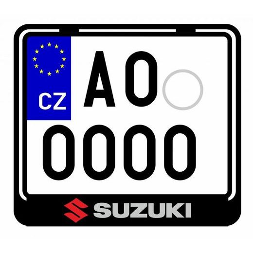 NOSIČ SPZ NA MOTORKU S 3D MOTIVEM SUZUKI 1