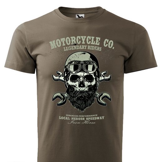 PÁNSKÉ TRIKO S MOTIVEM MOTORCYCLE LEGENDARY RIDERS - ARMY
