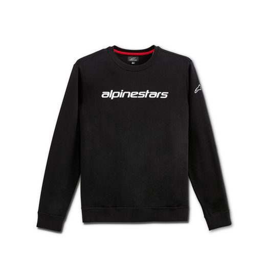 MIKINA LINEAR CREW FLEECE, ALPINESTARS (ČERNÁ/BÍLÁ)