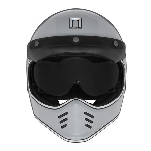 RETRO HELMA NOX PREMIUM SEVENTY II ŠEDÁ LESKLÁ