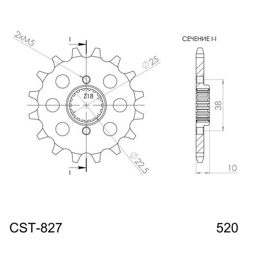 ŘETĚZOVÉ KOLEČKO SUPERSPROX CST-827:14 14 ZUBŮ, 520