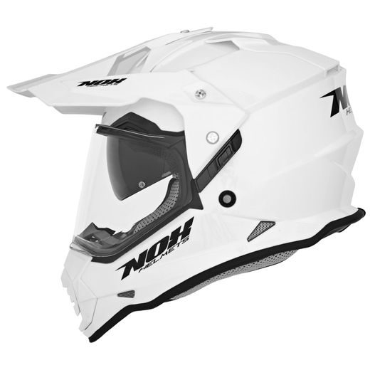 ENDURO HELMA DUAL NOX N312 BÍLÁ LESKLÁ