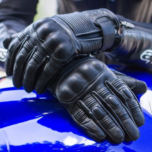 WOLF MODI BLACK KOŽENÉ RUKAVICE NA MOTORKU