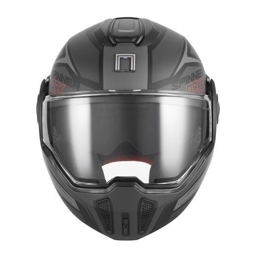 PŘEKLOPNÁ HELMA NA MOTORKU NOX PREMIUM SPINNER ARK ČERNÁ MATNÁ, ČERVENÁ