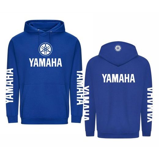 PÁNSKÁ MIKINA S KAPUCÍ A MOTIVEM YAMAHA 2 - KRÁLOVSKY MODRÁ