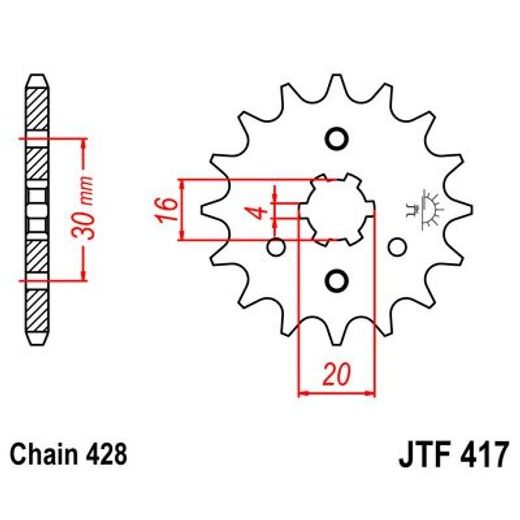 ŘETĚZOVÉ KOLEČKO JT JTF 417-13 13 ZUBŮ, 428