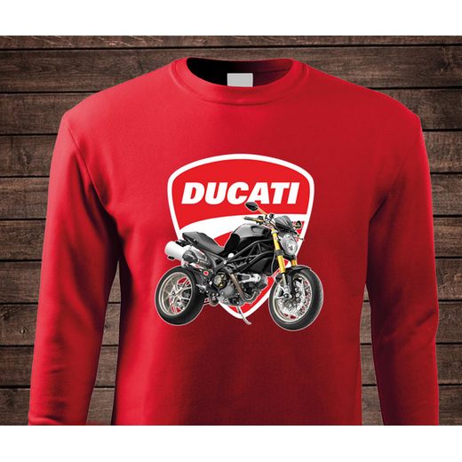 PÁNSKÁ MIKINA S MOTIVEM DUCATI MONSTER - ČERVENÁ