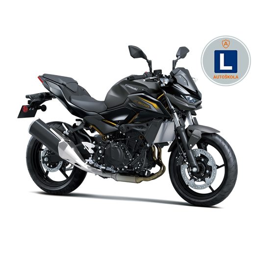 KAWASAKI Z500 METALLIC MATTE GRAPHENESTEEL GRAY 2026 AUTOŠKOLA S OCHRANNÝMI RÁMY