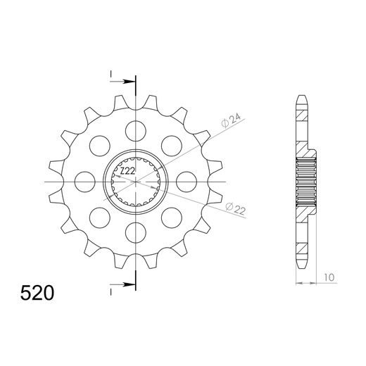 ŘETĚZOVÉ KOLEČKO SUPERSPROX CST-402:16 16 ZUBŮ, 520