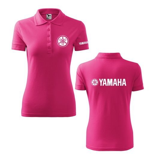 DÁMSKÉ POLO S MOTIVEM YAMAHA - RŮŽOVÁ
