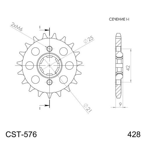 ŘETĚZOVÉ KOLEČKO SUPERSPROX CST-576:18 18 ZUBŮ, 428