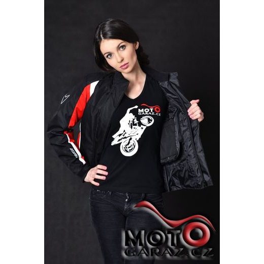 DÁMSKÁ BUNDA NA MOTORKU NERVE UNIQUE STAR RED