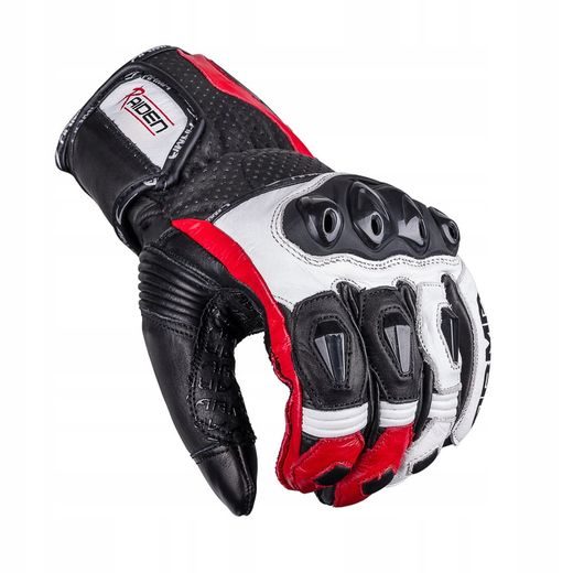 WOLF RAIDEN RED KOŽENÉ SPORTOVNÍ RUKAVICE NA MOTORKU