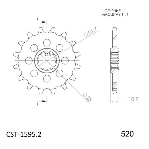 ŘETĚZOVÉ KOLEČKO SUPERSPROX CST-1595:16 16 ZUBŮ, 520