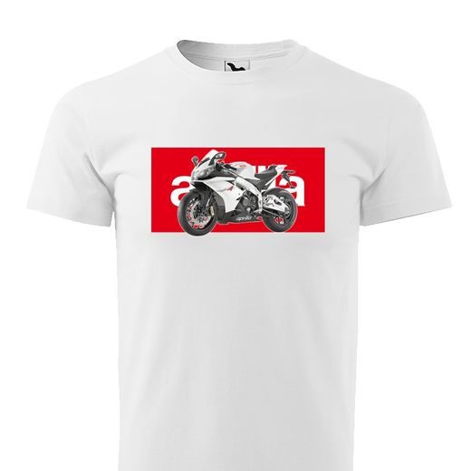 PÁNSKÉ TRIKO S MOTIVEM APRILIA RSV - BÍLÉ