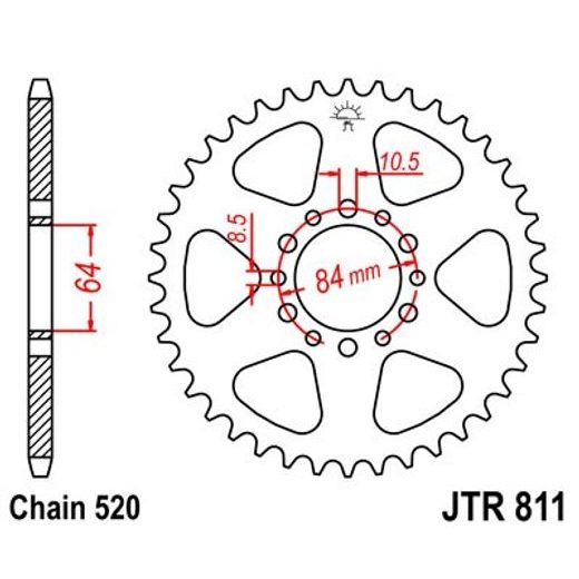 ŘETĚZOVÁ ROZETA JT JTR 811-46 46 ZUBŮ, 520