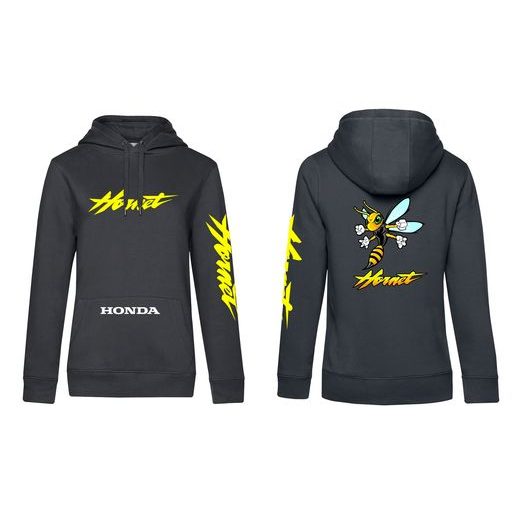 DÁMSKÁ MIKINA S KAPUCÍ A MOTIVEM HONDA HORNET - ŠEDÁ