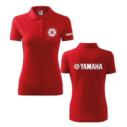 DÁMSKÉ POLO S MOTIVEM YAMAHA - ČERVENÁ