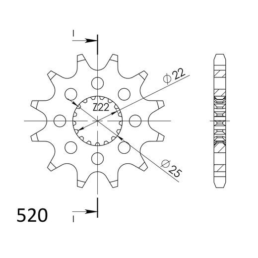 ŘETĚZOVÉ KOLEČKO SUPERSPROX CST-394:13 13 ZUBŮ, 520