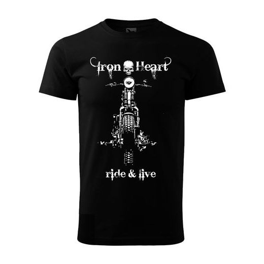 PÁNSKÉ TRIKO S MOTIVEM IRON HEART - ČERNÉ